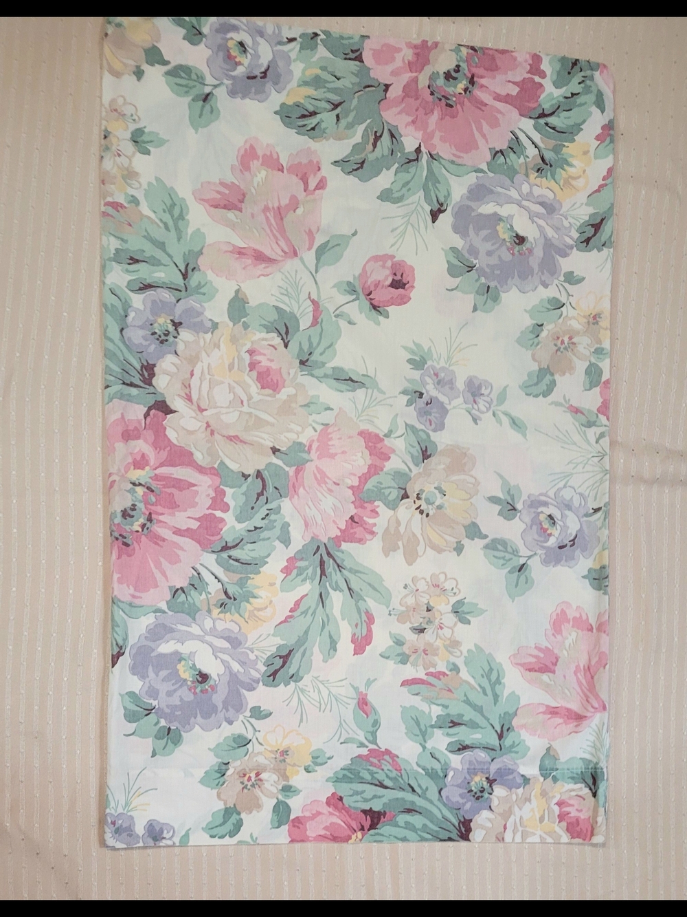 Vtg Mix Match Pillowcase Set Fashion Manor Candy Stripe Fieldcrest Floral 70s 80